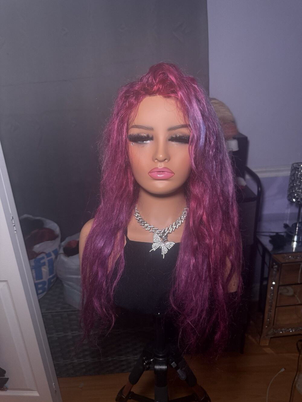 Fuchsia Purple Human Hair Wig 13x3 Lace Front